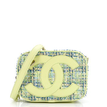 Chanel CC Mania Camera Bag Tweed with Lambskin Small