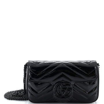 Gucci GG Marmont Shoulder Bag Matelasse Patent Super Mini