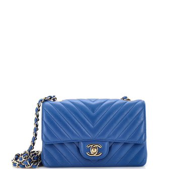 Chanel Classic Single Flap Bag Chevron Lambskin Mini