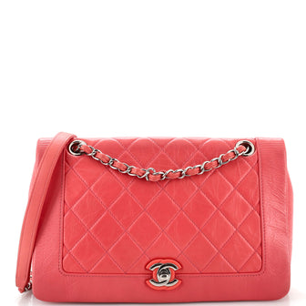 Chanel Bi Vintage Full Flap Bag Quilted Crumpled Calfskin Medium