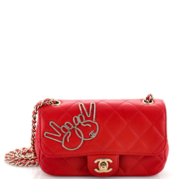 Chanel Emoticon Classic Single Flap Bag Quilted Lambskin Extra Mini