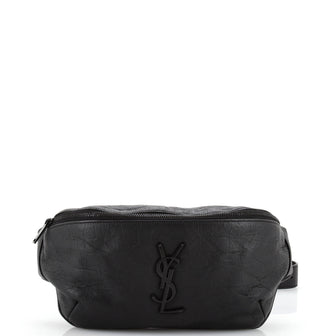 Saint Laurent Classic Monogram Belt Bag Crocodile Embossed Leather
