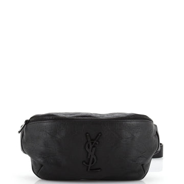 Saint Laurent Classic Monogram Belt Bag Crocodile Embossed Leather