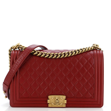 Chanel Boy Flap Bag Quilted Lambskin New Medium