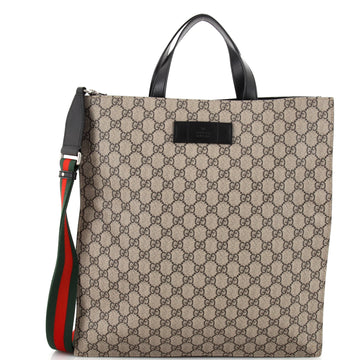 Gucci Convertible Soft Open Tote GG Coated Canvas Tall