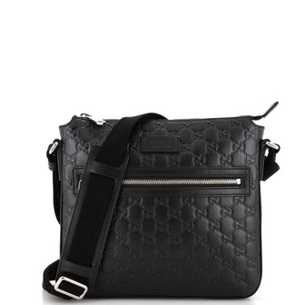 Gucci Signature Zip Messenger Bag Guccissima Leather Small