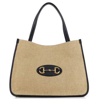 Gucci Horsebit 1955 Tote Canvas and Leather Medium