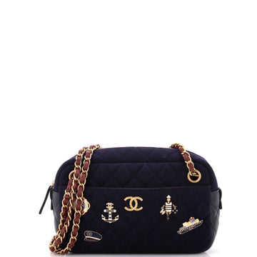 Chanel Paris-Hamburg Charms Camera Bag Quilted Wool and Lambskin Small