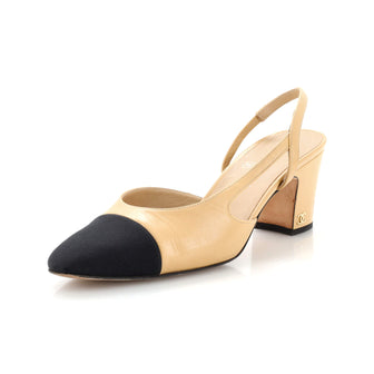 Chanel Women’s Cap Toe Slingback Pumps Leather
