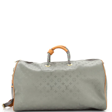 Louis Vuitton Keepall Bandouliere Bag Limited Edition Titanium Monogram Canvas 50