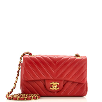 Chanel Classic Single Flap Bag Chevron Lambskin Mini