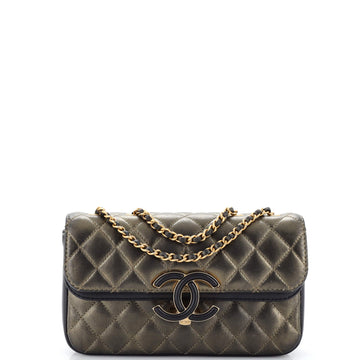 Chanel CC Chic Double Flap Bag Quilted Lambskin Small