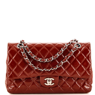 Chanel Classic Double Flap Bag Quilted Patent Medium