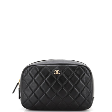 Chanel Curvy Cosmetic Pouch Quilted Lambskin Medium