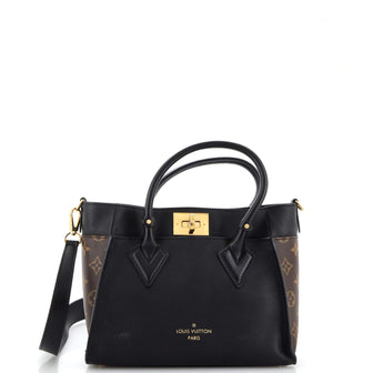 Louis Vuitton On My Side Tote Leather with Monogram Canvas PM