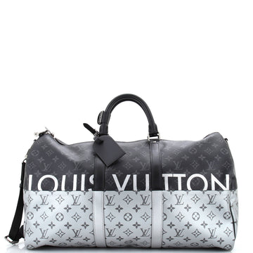 Louis Vuitton Keepall Bandouliere Bag Monogram Eclipse Split Canvas 50