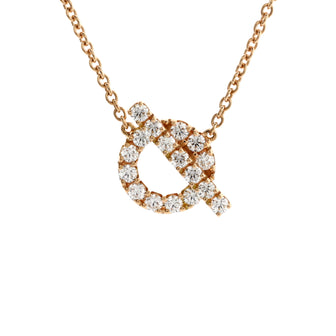 Hermes Finesse Pendant Necklace 18K Rose Gold and Diamonds