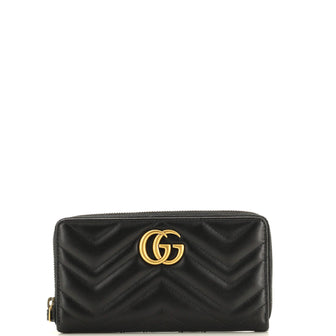 Gucci GG Marmont Zip Around Wallet Matelasse Leather