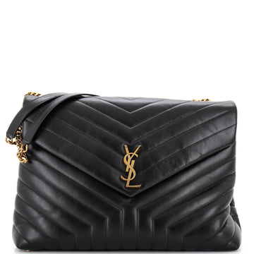 Saint Laurent Loulou Shoulder Bag Matelasse Chevron Leather Large