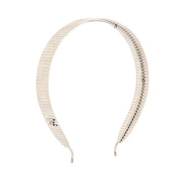 Chanel Ribbed CC Headband Metal