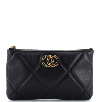 Chanel 19 O Case Pouch Quilted Lambskin Small