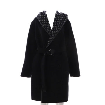 Louis Vuitton Women's Reversible Hooded Belted Wrap Coat Monogram Wool Blend