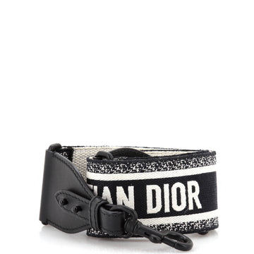Christian Dior Logo Shoulder Strap Embroidered Canvas
