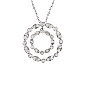 Tiffany & Co. Jazz Swing Double Circle Pendant Necklace Platinum with Diamonds Small