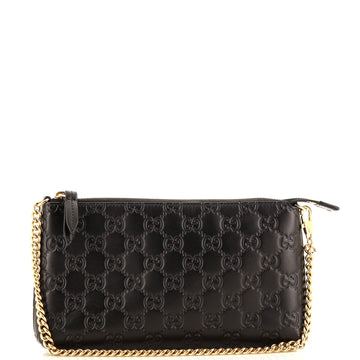 Gucci Chain Wristlet Wallet Guccissima Leather