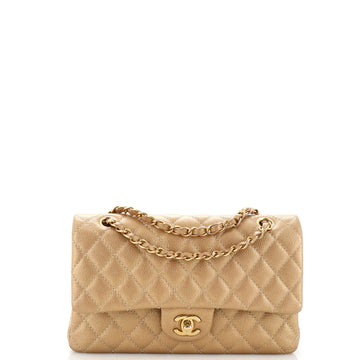 Chanel Classic Double Flap Bag Quilted Metallic Caviar Medium