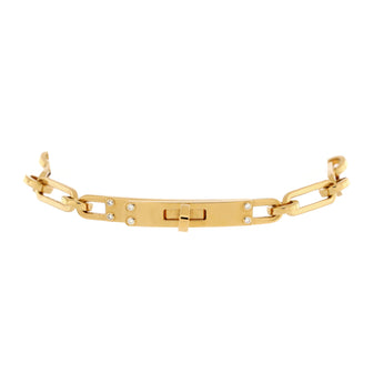 Hermes Kelly Chaine Bracelet 18K Yellow Gold with Diamonds Small
