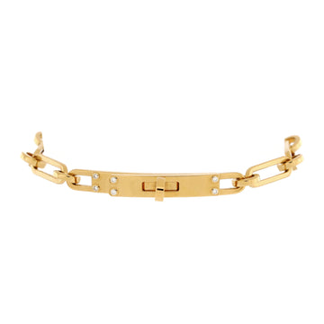 Hermes Kelly Chaine Bracelet 18K Yellow Gold with Diamonds Small