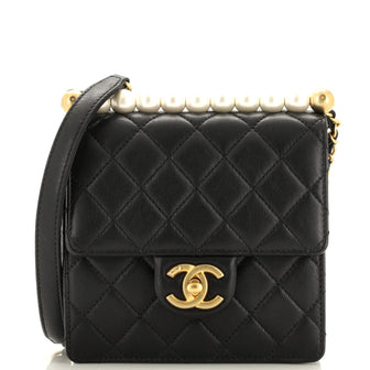 Chanel Chic Pearls Flap Bag Quilted Lambskin Mini