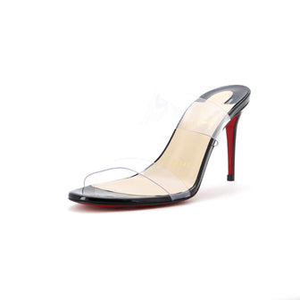 Christian Louboutin Just Nothing Mule Heeled Sandals PVC and Patent 85