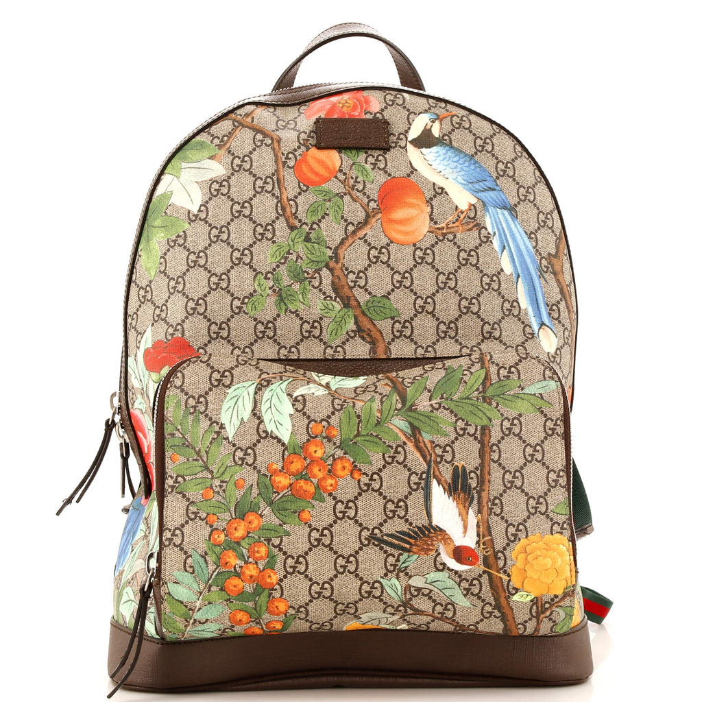 Gucci Zip Pocket Backpack Tian Print GG Coated Canvas Medium  display picture 3