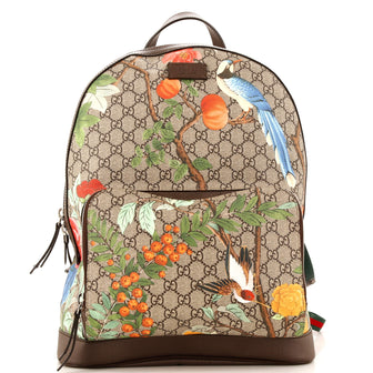 Gucci Zip Pocket Backpack Tian Print GG Coated Canvas Medium