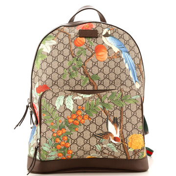 Gucci Zip Pocket Backpack Tian Print GG Coated Canvas Medium