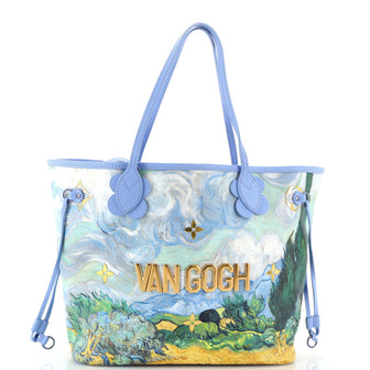 Louis Vuitton Neverfull NM Tote Limited Edition Jeff Koons Van Gogh Print Canvas MM