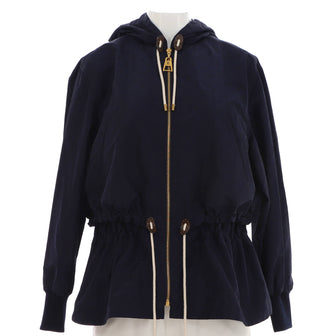 Louis Vuitton Women's Drawstring Monogram Parka Polyester and Silk Blend