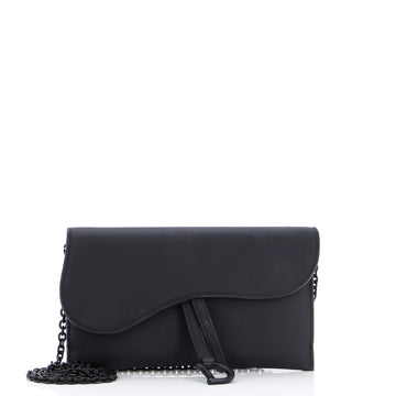 Christian Dior Ultra Matte Saddle Chain Wallet Leather