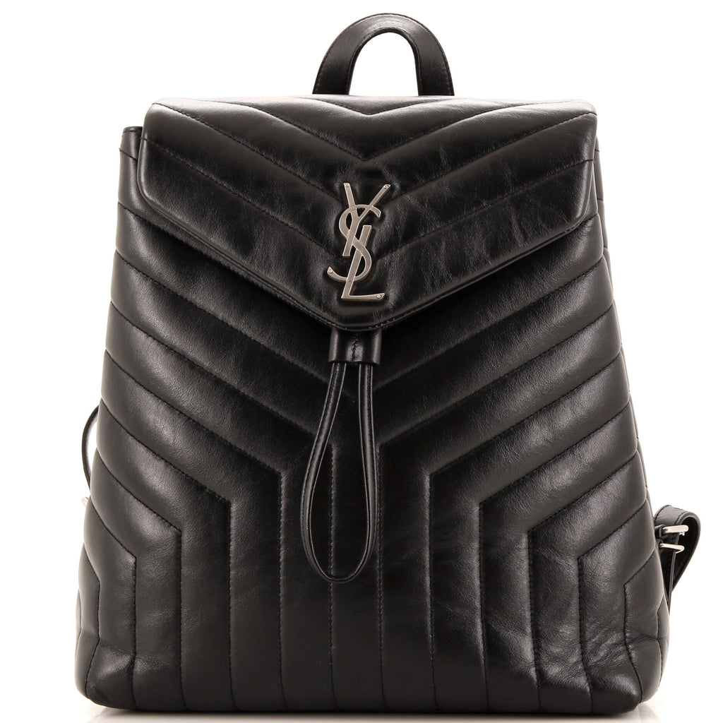 Saint Laurent LouLou Backpack Matelasse Chevron Leather Medium LOULOU medium in MATELASSÉ lambskin in Black | Saint Laurent  main image 4