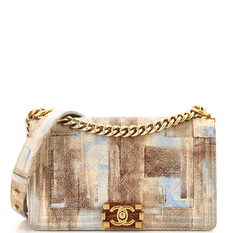 Chanel Cuba Boy Flap Bag Quilted Painted Caviar Old Medium
