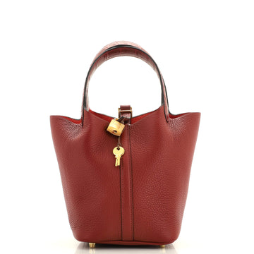 Hermes Touch Picotin Lock Bag Clemence with Matte Alligator PM