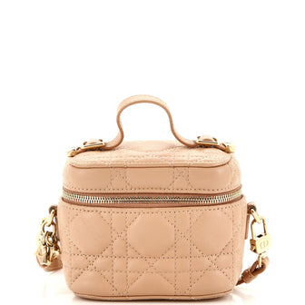 Christian Dior Lady Dior Vanity Case Cannage Quilt Lambskin Micro