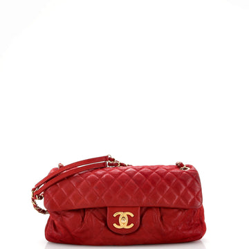 Chanel Coco Pleats Flap Bag Quilted Iridescent Calfskin Large