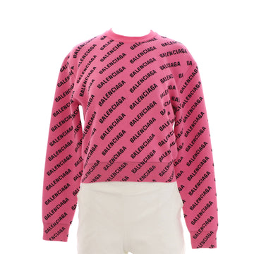 Balenciaga Women's All Over Logo Sweater Wool Blend