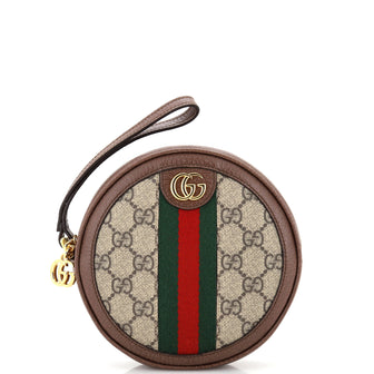 Gucci Ophidia Round Wristlet Wallet GG Coated Canvas