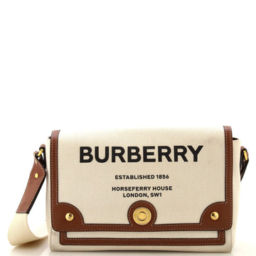 Burberry Note Crossbody Bag Canvas with Leather Medium