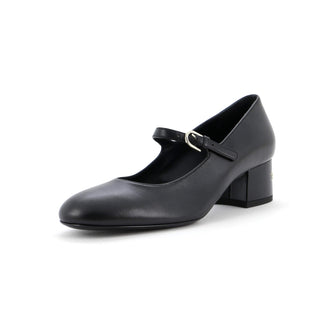 Chanel Women's Cap Toe CC Mary Jane Flats Leather