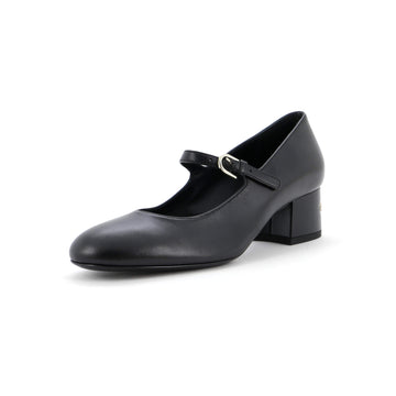 Chanel Women's Cap Toe CC Mary Jane Flats Leather